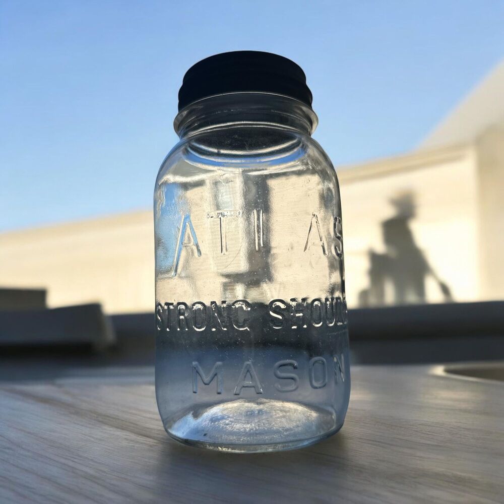 Anchor Hocking Atlas Mason Jar Clear With Original Zinc